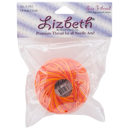 Handy Hands Lizbeth Cordonnet Cotton Size 3-Orange Crush HH03-183 - 769826031833
