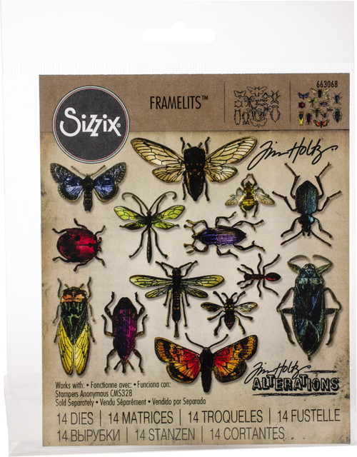 Sizzix Framelits Dies By Tim Holtz 14/Pkg-Entomology - 663068 - 630454254614 Sizzix Framelits Dies By Tim Holtz 14/Pkg-Entomology - 663068 - 630454254614