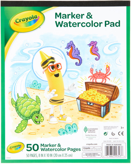Crayola Marker & Watercolor Pad 10"X8"-40 Sheets 99-3403 - 071662993436