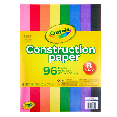 Crayola Construction Paper Pad 9"X12"-96 Sheets - 99-3000 - 071662893002