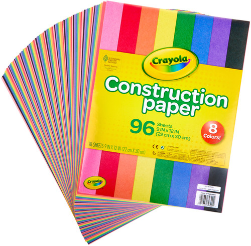 Crayola Construction Paper Pad 9"X12"-96 Sheets - 99-3000 - 071662893002
