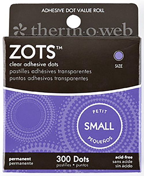 Thermoweb Zots Clear Adhesive Dots-Small 3/16"X1/64" Thick 300/Pkg 37-82 - 000943037828