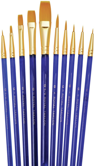 Royal & Langnickel(R) Gold Taklon Super Value Pack Brush Set-10/Pkg SVP1