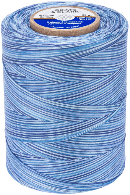 Coats Cotton Machine Quilting Multicolor Thread 1200yd-Blue Clouds - V35-0845 - 073650915123