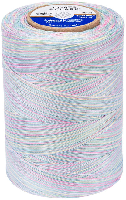 Coats Cotton Machine Quilting Multicolor Thread 1200yd-Baby Pastels - V35-0865 - 073650781827