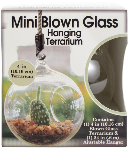 Pepperell Mini Blown Glass Hanging TerrariumHGT4IN - 725879791179