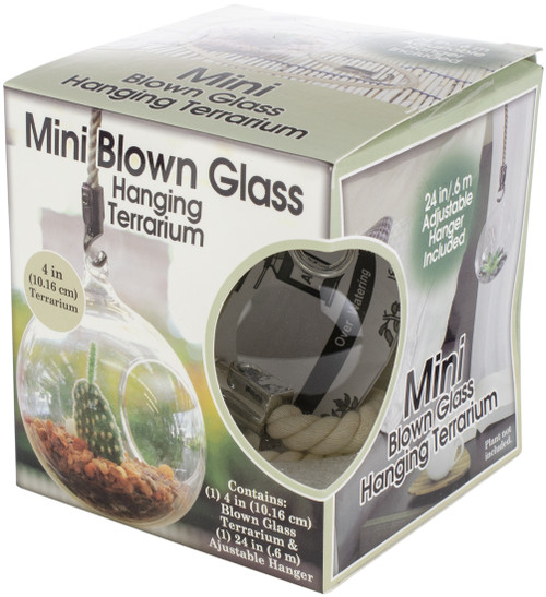 Pepperell Mini Blown Glass Hanging Terrarium- - HGT4IN