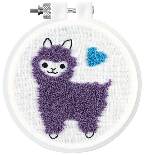 Design Works Punch Needle Kit 3.5" Round-Llama - DW227 Design Works Punch Needle Kit 3.5" Round-Llama - DW227