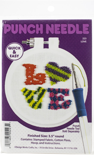 Design Works Punch Needle Kit 3.5" Round-Love -DW223 - 021465002231