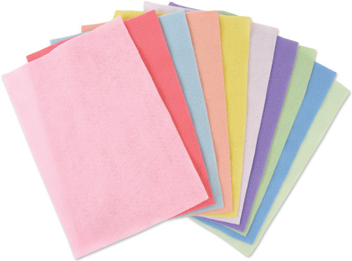 Sizzix Felt Sheets 10/Pkg-Assorted Colors-Pastels S663022