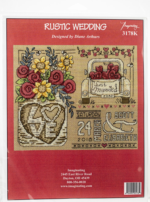Imaginating Counted Cross Stitch Kit 9"X7.5"-Rustic Wedding (14 Count) - I3178 - 054995031785
