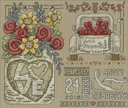 Imaginating Counted Cross Stitch Kit 9"X7.5"-Rustic Wedding (14 Count) - I3178