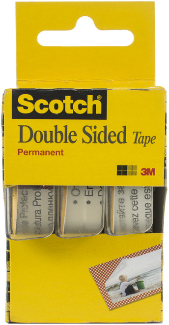 Scotch Permanent Double-Sided Tape 3/Pkg-.5"X250" - 3136-3M - 051131673366