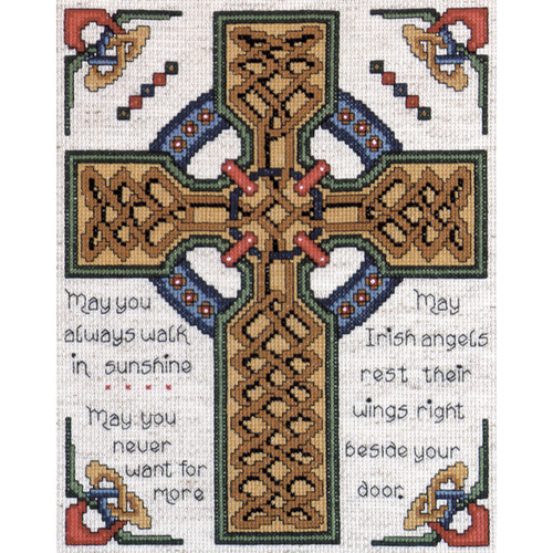 Design Works Counted Cross Stitch Kit 8"X10"-Celtic Cross (14 Count) - DW2417 - 021465024172