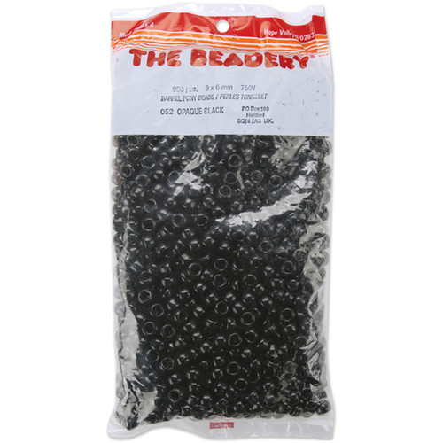 The Beadery Pony Beads 6mmX9mm 900/Pkg-Opaque Black - 750V-052 - 045155729598