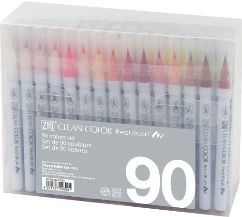 Kuretake ZIG Clean Color Real Brush Marker Set 90/PkgRB600090 - 847340037163