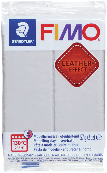Fimo Leather Effect Polymer Clay 2oz-Dove Grey EF801-809 - 4007817071632
