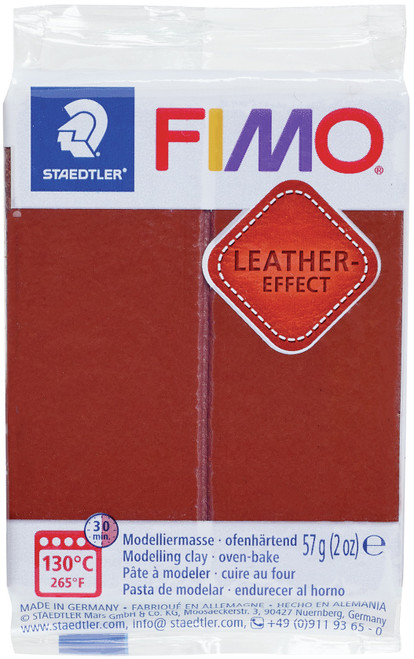 Fimo Leather Effect Polymer Clay 2oz-Nut Brown EF801-779 - 40078170716184007817071618