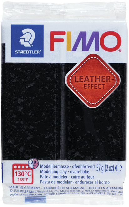Fimo Leather Effect Polymer Clay 2oz-Black - EF801-909 - 40078170716564007817071656