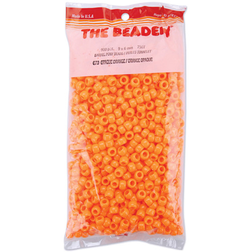 The Beadery Pony Beads 6mmX9mm 900/Pkg-Opaque Orange - 750V-070 - 045155729758 The Beadery Pony Beads 6mmX9mm 900/Pkg-Opaque Orange - 750V-070 - 045155729758