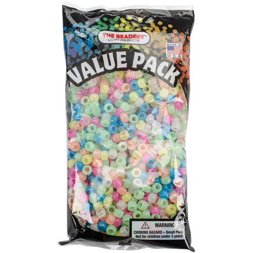 The Beadery Pony Beads 6mmX9mm 900/Pkg-Glow Multicolor - 750V-285 - 045155790956 The Beadery Pony Beads 6mmX9mm 900/Pkg-Glow Multicolor - 750V-285 - 045155790956
