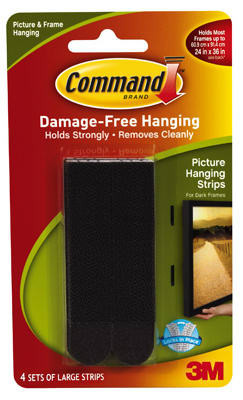 Command Large Picture Hanging Strips-Black 4 Sets/Pkg - 17206BLK - 051141320861