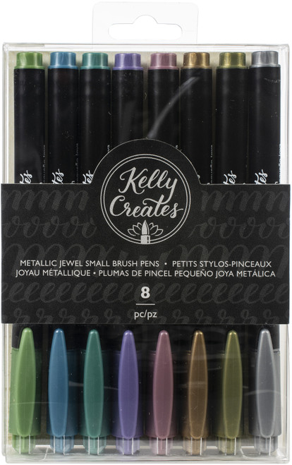 Kelly Creates Small Brush Pens 8/Pkg-Metallic Jewel 349301 - 718813493017