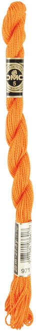 12 Pack - DMC Pearl Cotton Skein Size 5 27.3yd-Pumpkin - 115 5-971 - 077540036417 12 Pack - DMC Pearl Cotton Skein Size 5 27.3yd-Pumpkin - 115 5-971 - 077540036417
