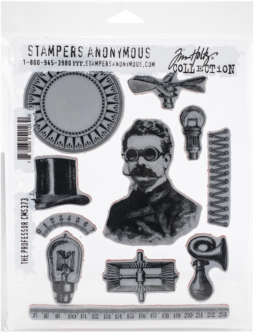 Tim Holtz Cling Stamps 7"X8.5"-The Professor CMS-373 - 752830521230