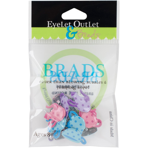 Eyelet Outlet Shape Brads 12/Pkg-Tea -QBRD2-9A - 810787022849