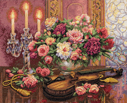 Dimensions Gold Collection Counted Cross Stitch Kit 16"X13"-Romantic Floral (14 Count) - 35185 - 088677351854