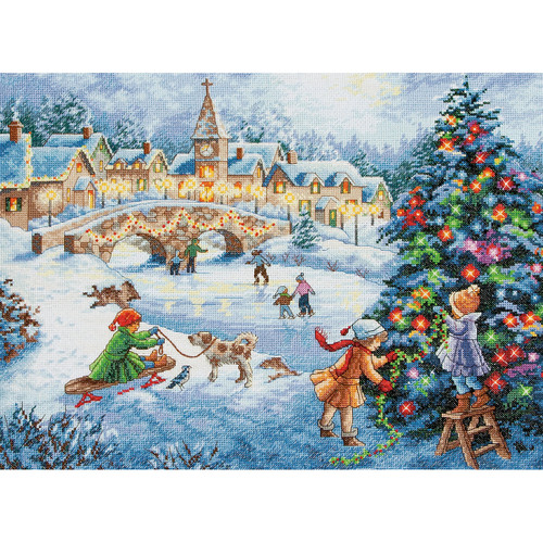 Dimensions Gold Collection Counted Cross Stitch Kit 16"X12"-Winter Celebration (16 Count) 70-08919
