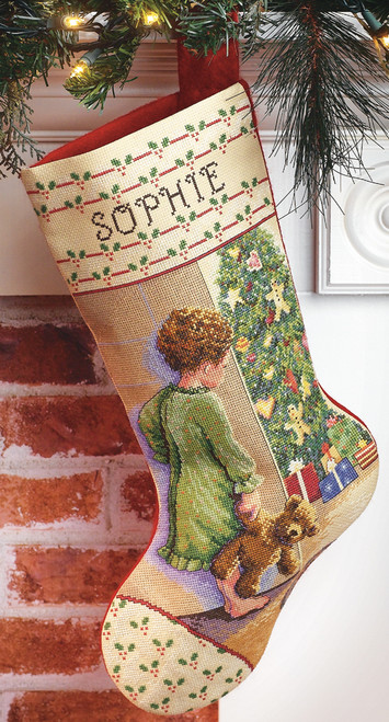 Janlynn Counted Cross Stitch Stocking Kit 18" Long-Christmas Morning (14 Count) - 15-0238 Janlynn Counted Cross Stitch Stocking Kit 18" Long-Christmas Morning (14 Count) - 15-0238