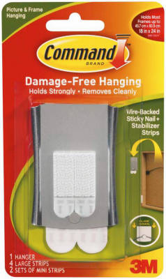 Command Wire-Backed Sticky Nail-1 Hanger, 4 Large Strips & 2 Mini Strips - 17048 - 051141320830