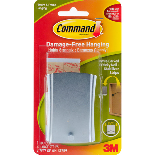 Command Wire-Backed Sticky Nail-1 Hanger, 4 Large Strips & 2 Mini Strips - 17048 - 051141320830