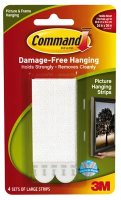 Command Large Picture Hanging Strips-White 4 Sets/Pkg - 17206WHT - 051141322698