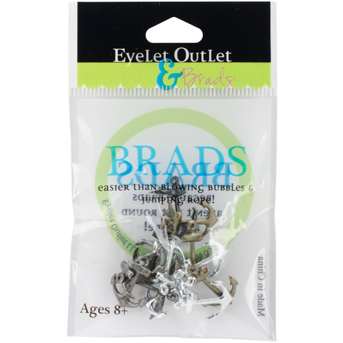 Eyelet Outlet Shape Brads 12/Pkg-Metallic Anchor QBRD2-42 - 810787022894