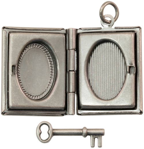Tim Holtz Assemblage Lockets 2/Pkg-Book & Key - THA20121 Tim Holtz Assemblage Lockets 2/Pkg-Book & Key - THA20121