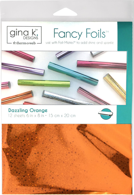 Gina K Designs Fancy Foil 6"X8" 12/Pkg-Dazzling Orange Holographic 18070 - 000943180708