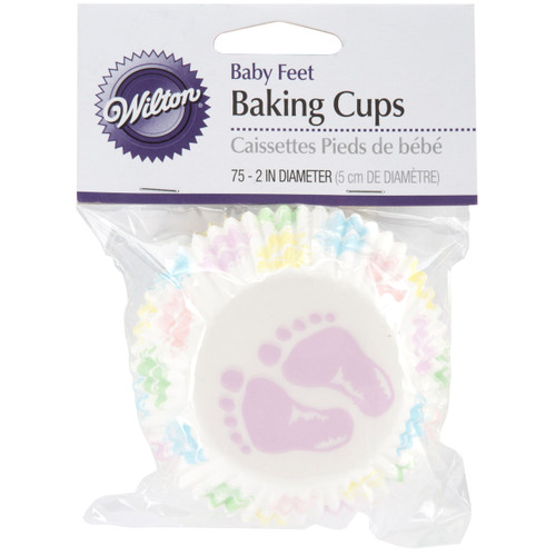 Wilton Standard Baking Cups 75/Pkg-Baby Feet W415113 - 070896151131