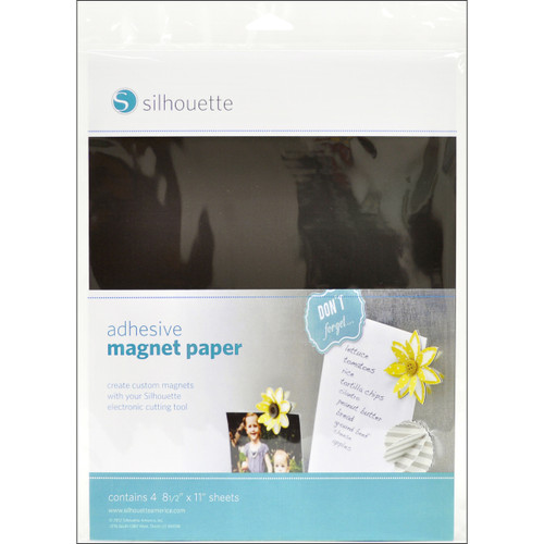 Silhouette Adhesive Magnet Paper 4/Pkg-8.5"X11" MEDIAMAG - 814792012185