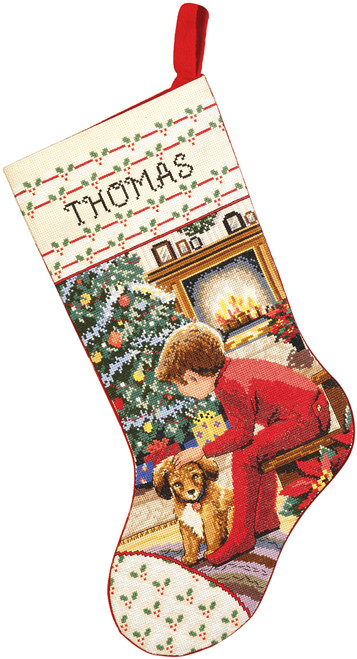 Janlynn Counted Cross Stitch Stocking Kit 18" Long-Waiting For Santa (14 Count) 15-0243 - 049489152435