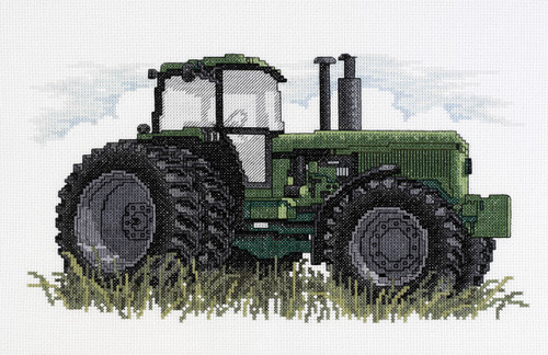 Janlynn Counted Cross Stitch Kit 12"X7"-Tractor (14 Count) - 80-0474 - 049489804747