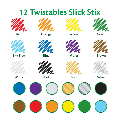 Crayola Twistables Slick Stix-12/Pkg 52-9512