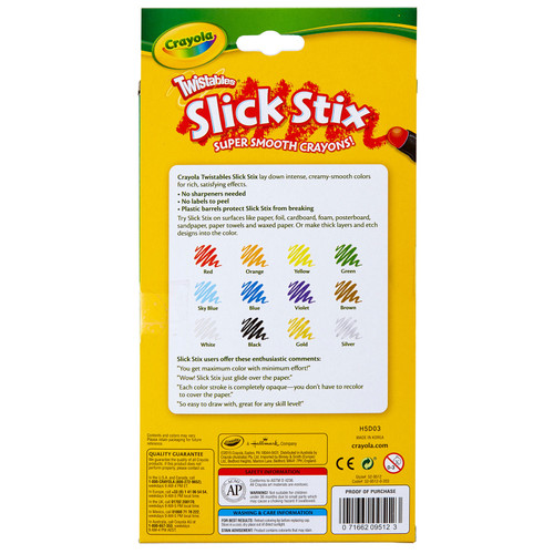 Crayola Twistables Slick Stix-12/Pkg 52-9512