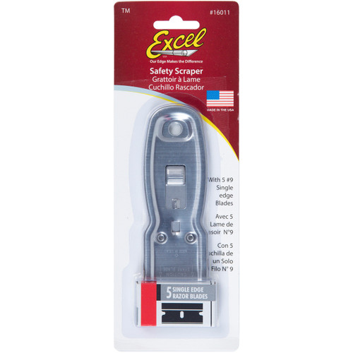 Excel K11 Metal Safety Scraper-With 6 Blades - E16011 - 098171160111 Excel K11 Metal Safety Scraper-With 6 Blades - E16011 - 098171160111