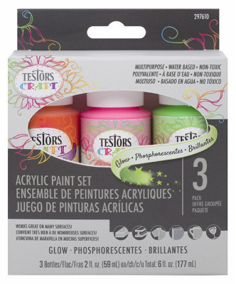 Testors Craft Acrylic Paint Set 3/Pkg-Glow - 297610 - 020066313999