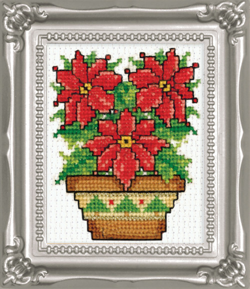 Design Works Counted Cross Stitch Kit 2"X3"-Poinsettias (18 Count) - DW594 - 021465005942 Design Works Counted Cross Stitch Kit 2"X3"-Poinsettias (18 Count) - DW594 - 021465005942