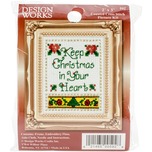 Design Works Counted Cross Stitch Kit 2"X3"-Christmas In Your Heart (18 Count) DW592 - 021465005928