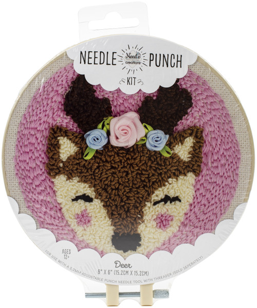 Fabric Editions Needle Creations Needle Punch Kit 6"-Deer NC-PNND6-DEER - 699919301454